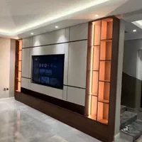 کابینت چوب MDF کمدکناف تی وی وال برقکاری دکوراسیون|خدمات پیشه و مهارت|کرمانشاه, |دیوار