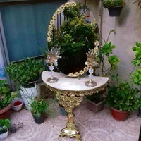 آیینه و شمعدان با میز ، روکش نقره و طرح برنز|آینه|تهران, یاخجی آباد|دیوار