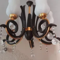 لوستر اویز چوبی و فلزی