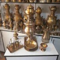 ۴ لیتر برنجی سماور ذغالی زغالی گازی منقل سماوری