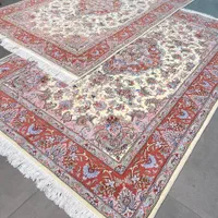 فرش دستباف ( بساک )  طرح تبریزنقشه خطیبی گل ابریشم|فرش|مشکیندشت, |دیوار