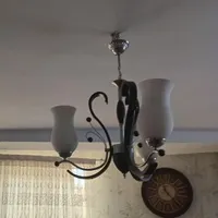 لوستر سه شاخه چوبی