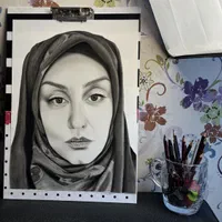 هدیه تولد سفارش چهره سیاهقلم|تابلو، نقاشی، عکس|تهران, گیشا|دیوار