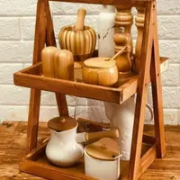 استند چوبی دو طبقه قابل شستشو|آب‌چکان و نظم‌دهنده ظروف|تهران, نظام‌آباد|دیوار