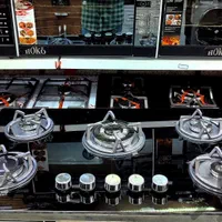 اجاق گاز توکار صفحه شیشه ۱۰ میلی متری پنج شعله