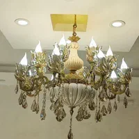 لوستر 12 شعله ترکیب برنز و سرامیک تولیدی رستمی