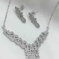 گردنبند فول نگین آبکاری نقره