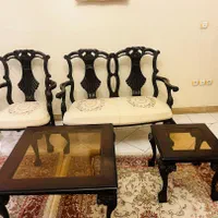 مبل 8نفره تموم چوب خالص خارجی تک با 3 تا میز|مبلمان خانگی و میز عسلی|تهران, تهرانپارس غربی|دیوار