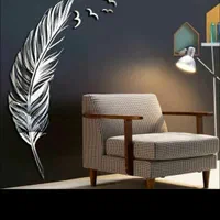 تابلو دکوراتیو پر برگ تزیینی طرح آینه استیکر قاب