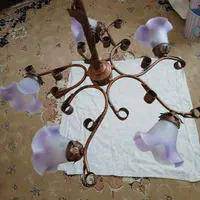 یک لوستر ۵شاخه و  یک لوستر تک شاخه