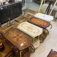 میز پذیرایی بار بری معرق طرحدار و سفید