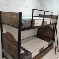 تخت دو طبقه چوب و فلز