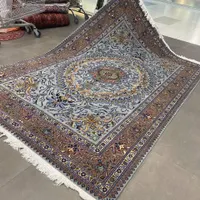 فرش دستباف کرک قم ۴۰ رج اعلا رنگ طوسی