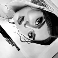 نقاشی سیاه قلم / طراحی چهره / هدیه تولد