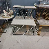 جلو مبلی میز جلومبلی استیل آبکاری دکوری سنگ