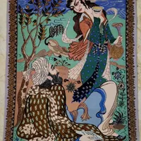 فرش دستباف قالیچه دستبافت برند ذرع و نیم بزم حافظ
