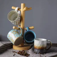 اِستند ماگ بامبو/آویز فنجان/آویز چوبی لیوان|آب‌چکان و نظم‌دهنده ظروف|ارومیه, |دیوار