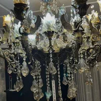 لوستر ۱۶ شعله فرشته سیاه قلم قدیمی|لوستر و چراغ آویز|شیراز, شهرک گلستان|دیوار