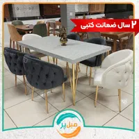 میز غذاخوری مدل لاله،۶نفره،پایه استیل،اقساط