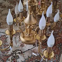 دو عدد لوستر طلایی رنگ چهار شاخه|لوستر و چراغ آویز|اصفهان, شیخ اشراق|دیوار