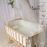 تخت و گهواره کنارمادر تاشو سحر چوب روس برند Danini|تخت و صندلی بچه|گرگان, |دیوار
