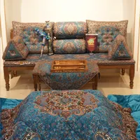سرویس لحاف کرسی و پشتی آبی