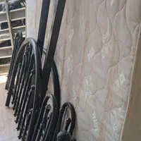 تختخواب فلزی کارکرده دونفره با تشگ فنری|تشک تختخواب|خمام, |دیوار