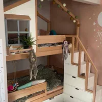 تخت خواب طرح کلبه دو طبقه