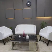 مبلمان اداری سفید مدل هشت