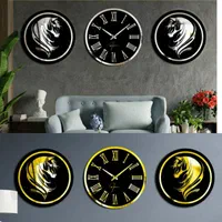 ساعت دیواری سه تیکه قاب دار آینه طرح رخ اسب مدل