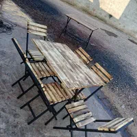 میز و صندلی چوب فلز نیمکتی تاشو کد A 67|میز و صندلی غذاخوری|رشت, کوی عرفان|دیوار