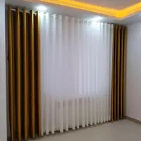 پرده حریر/شاین/طلایی/سفید/شیری|پرده، رانر، رومیزی|تبریز, |دیوار