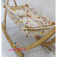 گهواره ننو تاشو بانوج چوبی عمده با ساک حمل|اسباب و اثاث بچه|اصفهان, شهشهان|دیوار