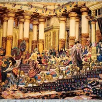 تابلو فرش دستباف ملک سلیمان چله ابریشم ۱۵۰ در ۱۰۰