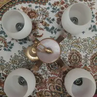 لوستر دو و چهار شاخه بدنه چوبی