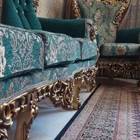 سرویس مبل ۹نفره  ورق طلا با میز وگل میز|مبلمان خانگی و میز عسلی|اصفهان, کوی امیریه|دیوار