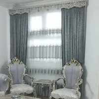 پرده.چوب پرده.کتیبه.دکور پرده همه باهم|پرده، رانر، رومیزی|تهران, مسعودیه|دیوار