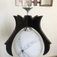 لوستر تک شاخه بزرگ چوبی