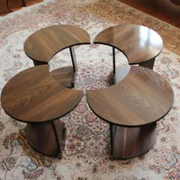 میز عسلی فندقی ام دی اف-با دو چیدمان