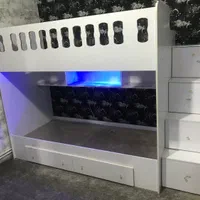 تخت دوطبقه پله ممبری mdf