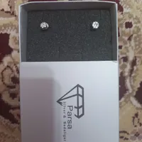 گوشواره نقره میخی نگین دار