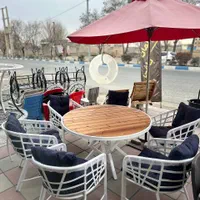 ست شش نفره میز چوب ترمو میز گرد باغی|مبلمان خانگی و میز عسلی|چهارباغ, |دیوار