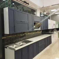 کابینت نئوکلاسیک سرمهای با کیفیت عالی