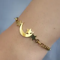 دستبند طرح پروانه و ماه‌وستاره ،مطابق طلا ،استیل|بدلیجات|قم, باسکول|دیوار