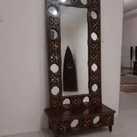 آینه کنسول مدل گره چینی چوب روسی تک و عمده|بوفه، ویترین، کنسول|شیراز, وزیرآباد|دیوار