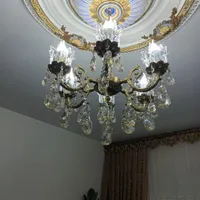 لوستر برنز شش شاخه|لوستر و چراغ آویز|تبریز, |دیوار