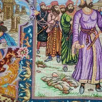 تابلو فرش دستبافت تمام ابریشم ۵ متری سلاطین ۶۵ رج|تابلو فرش|تهران, پونک|دیوار