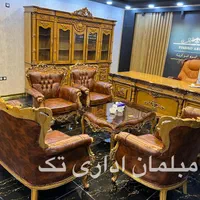 مبلمان اداری/میزومبل دفتری مدل چرم عسلی آریا|مبلمان اداری|چهاردانگه (تهران), |دیوار