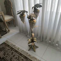 آباژور سه شاخه برنج و سنگ مرمر قدیمی فروش فوری|چراغ خواب و آباژور|تهران, گلستان (شهرک راه آهن)|دیوار