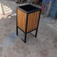سطل زباله فلزی چوبی چوب پلاست